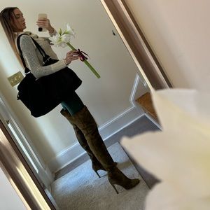 SERGIO ROSSI suede STRETCH OVER THE KNEE Boots